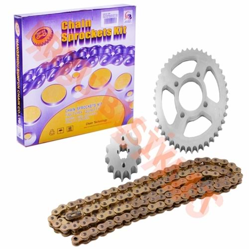 O RİNGLİ ZİNCİR DİŞLİ SET [GOLD] [14T/45T] [428H x 118L] YBR - SFR