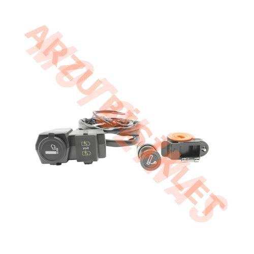 USB ŞARJ CİHAZI VE ÇAKMAKLIK - GÖSTERGELİ