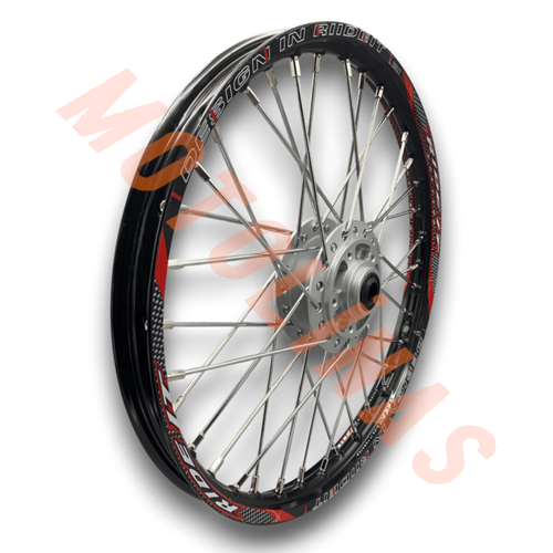 1.20 x 17 TELLİ JANT KOMPLE ÖN [KAMPANA FREN MODELİ] [SİYAH JANT - GRİ GÖBEK - KROM TEL] CG