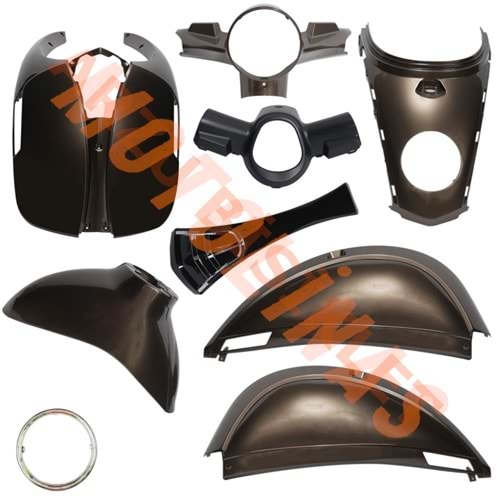 KAPORTA SET [BOYALI AKSAM] [KAHVERENGİ] - KUBA BLUEBERRY