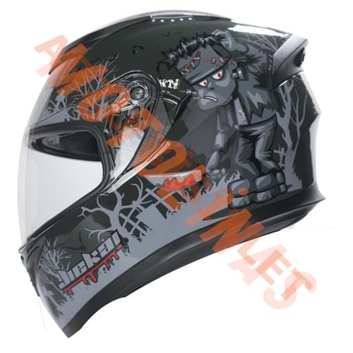 KC-KAPALI VİZÖRLÜ KASK [KC316-1] FRANKENSTEINS MONSTER [L] E BELGELİ