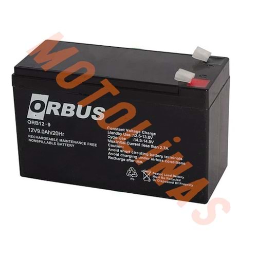 12 VOLT 9 AMPER ORBUS [AGM- PİL AKÜ] - ALARM VE AKÜLÜ ARABA UYUMLU