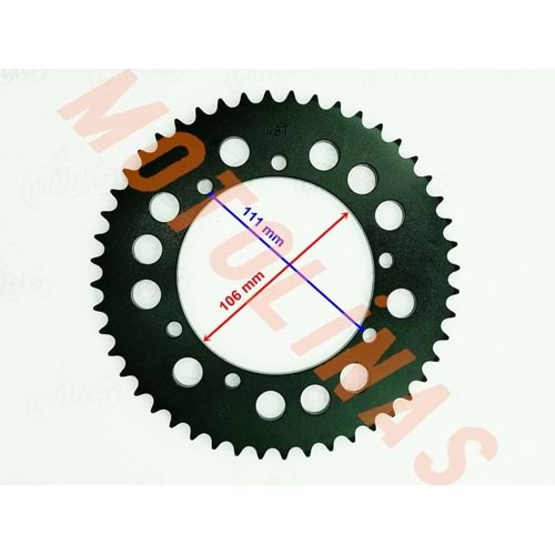 ARKA DİŞLİ CROSS KUBA BLACK CAT 428-48T İÇ 106 mm 6 DELİKLİ