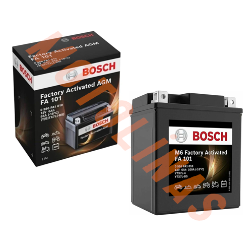 BOSCH MOTOSİKLET BAKIMSIZ AKÜ [FA101] YTX7L-BS 12V 6 Ah 2 YIL GARANTİLİ
