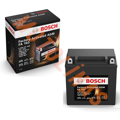 BOSCH MOTOSİKLET BAKIMSIZ AKÜ [FA103] (Y/B) B9B [DİK] 12V 9 Ah 2 YIL GARANTİLİ