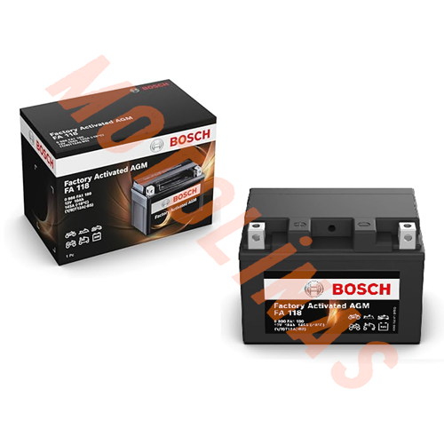 BOSCH MOTOSİKLET BAKIMSIZ AKÜ [FA118] (Y/B) T12A-BS 12V 10 Ah 2 YIL GARANTİLİ
