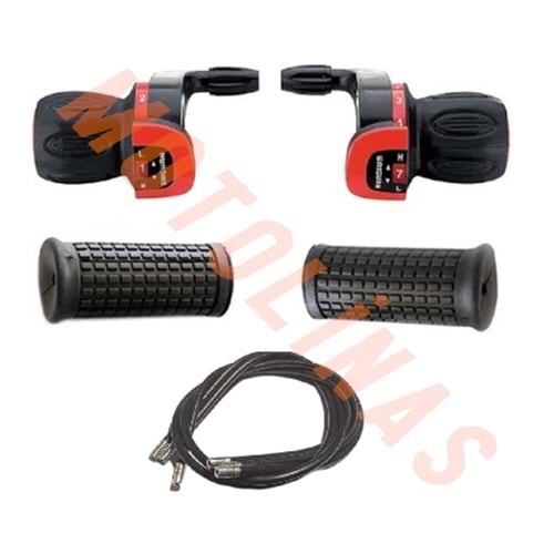 GRIP SHIFT VİTES KOLU 7 Lİ NO-INDEX KDSG-08 [SET- TEKLİ AMBALAJ] - KIRMIZI - SAIGUAN