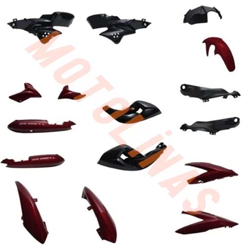 KAPORTA SET KIRMIZI - MONDİAL DRİFT 125 L