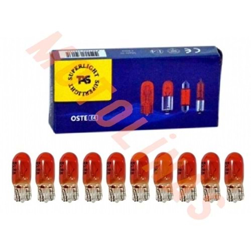 AMPUL [DİPSİZ] [T13] TURUNCU CAM 12 V - 5 W