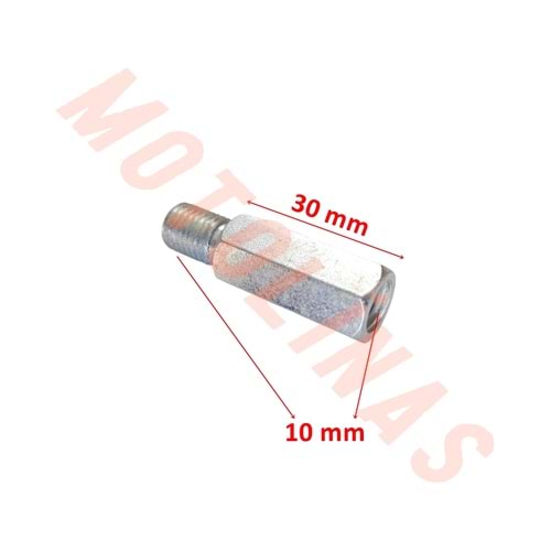 ALT 10mm DÜZ DİŞ - ÜST 10mm DÜZ DİŞ AYNA UZATMA