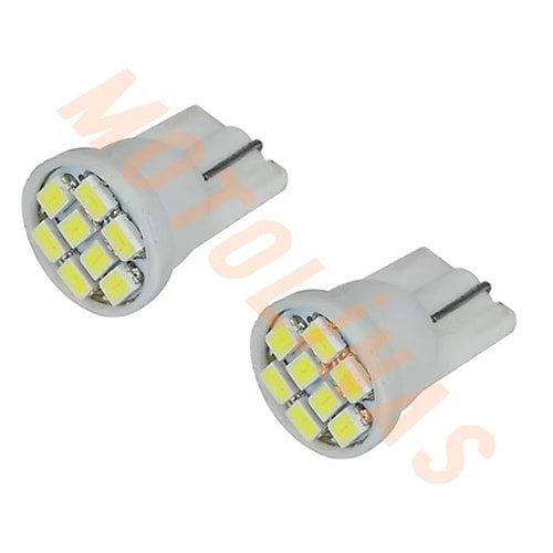 AMPUL [DİPSİZ] 8 LEDLİ T10 5W 12V [TURUNCU][SET] - SİNYAL/PARK AMPULU