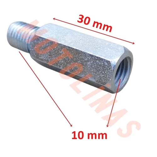 ALT 10mm TERS DİŞ - ÜST 10mm TERS DİŞ AYNA UZATMA