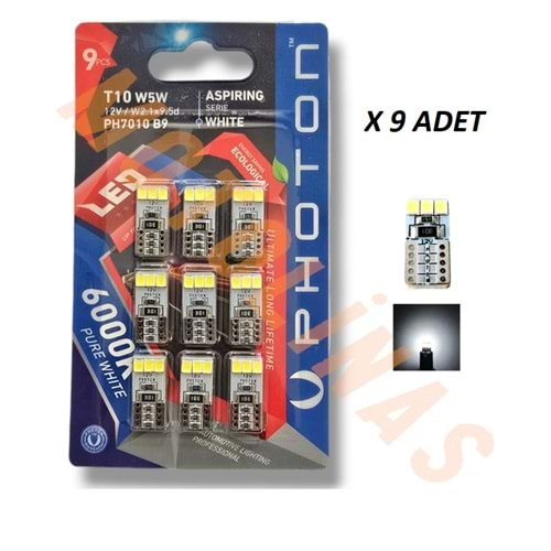 AMPUL [DİPSİZ] 6 LEDLİ T10 12V [BEYAZ][9 ADET FİYAT] - SİNYAL/PARK AMPULU