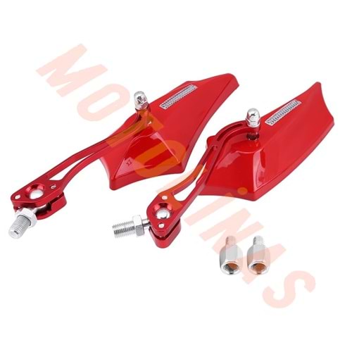 AYNA TAKIMI 10mm [KIRMIZI] ALEV MODEL - UNİVERSAL