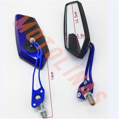 AYNA TAKIMI 10mm MAVİ ALEV MODEL - UNİVERSAL