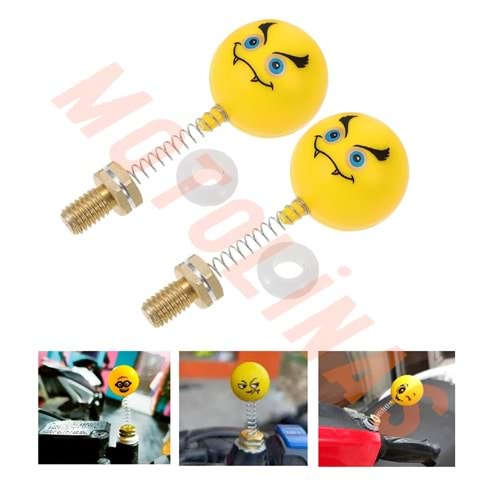 AYNA YERİ CNS DEKOR VİDA 2li FİYAT 10mm [YAYLI MODEL-EMOJİ] - KARIŞIK RENK
