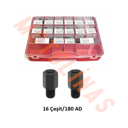 AYNA UZATMA ADAPTÖR SETİ KUTULU (16 Çeşit/180 AD) - LNS