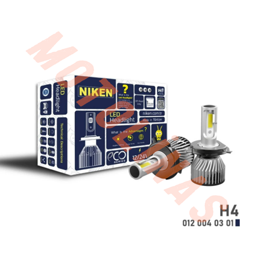LED XENON H4 [BEYAZ] [NİKEN] EKO SERİ KISA KASA [TAKIM FİYAT] - UNİVERSAL