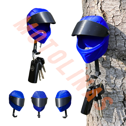3D KASK TASARIMLI ANAHTARLIK ASKISI [MAVİ] MOTOSİKLET SEVERLERE ÖZEL