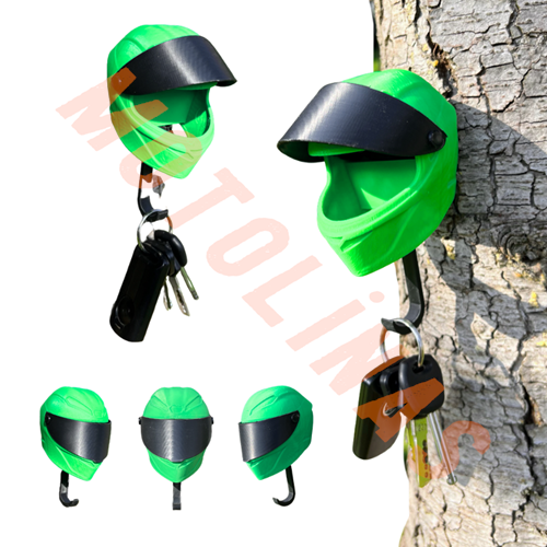 3D KASK TASARIMLI ANAHTARLIK ASKISI [YEŞİL] MOTOSİKLET SEVERLERE ÖZEL