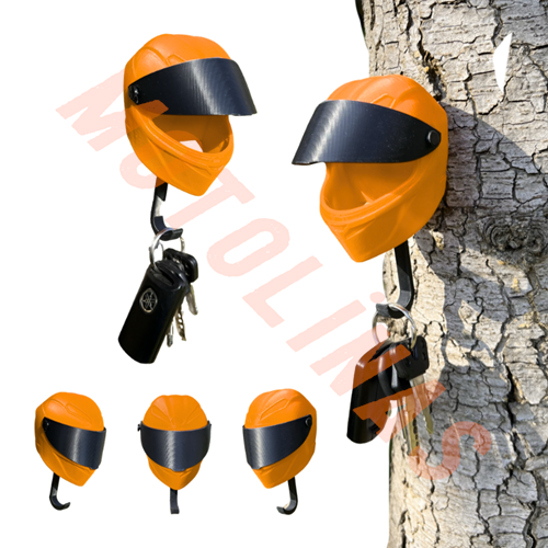 3D KASK TASARIMLI ANAHTARLIK ASKISI [TURUNCU] MOTOSİKLET SEVERLERE ÖZEL