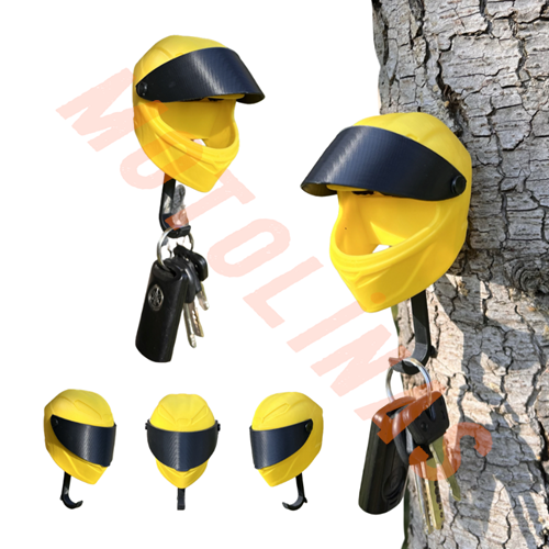 3D KASK TASARIMLI ANAHTARLIK ASKISI [SARI] MOTOSİKLET SEVERLERE ÖZEL