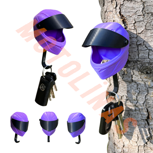 3D KASK TASARIMLI ANAHTARLIK ASKISI [MOR] MOTOSİKLET SEVERLERE ÖZEL