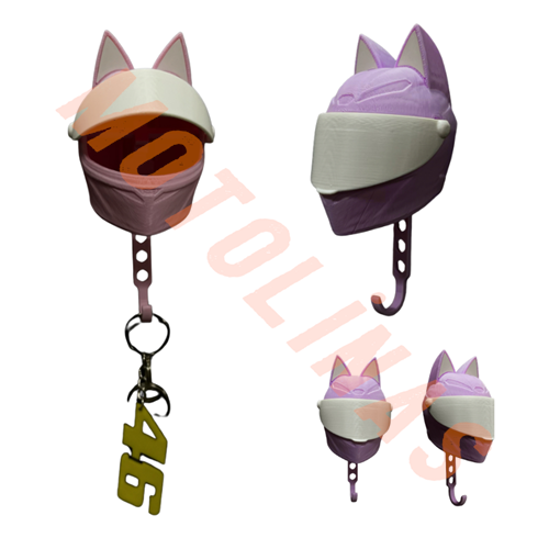 3D KASK TASARIMLI ANAHTARLIK ASKISI [KULAKLI PEMBE] BAYANLARA ÖZEL