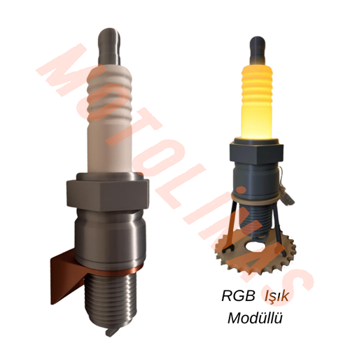 3D MOTOR BUJİ TASARIMLI LAMBA [RGB LEDLİ] OFİS, ODA DUVAR ASKI APARATLI