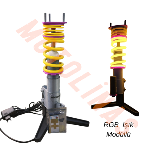 3D MOTOR AMORTİSÖR TASARIMLI LAMBA [RGB LEDLİ] OFİS, ODA MASA ÜSTÜ APARATLI
