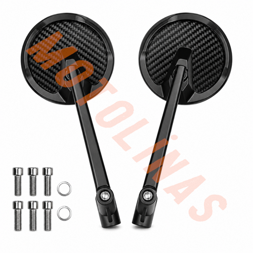 AYNA TAKIMI METAL [GERÇEK KARBON - YUVARLAK] 8mm-10mm APARATLI - UNİVERSAL