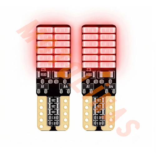 DİPSİZ AMPÜL 12V-T10 [KIRMIZI] [ADET FİYAT] 24 LEDLİ PARK AMPÜLÜ