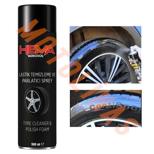 LASTİK PARLATICI [SPREY AĞIZLIK] 500ml HEMA - MOTOSİKLET/OTO