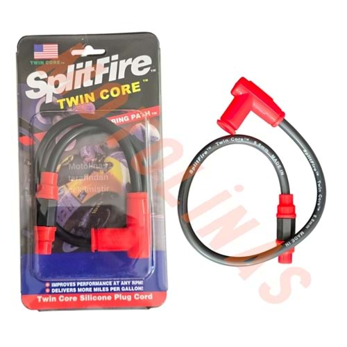 BUJİ KABLOSU VE BUJİ BAŞLIĞI 53cm 8.8mm ÇİFT KABLO [SİYAH] - MODİFİYE