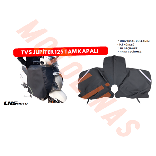 LNSMOTO PRİME DİZ ÖRTÜSÜ [TVS JUPİTER125 - ÖNDEN BAĞLAMA] - DERİ/TERMAL