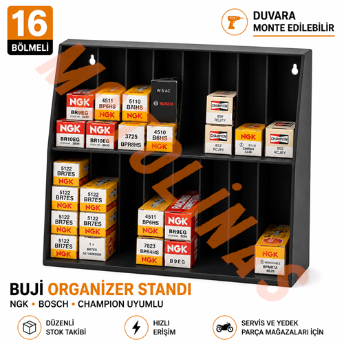 BUJİ ORGANİZER 16 GÖZLÜ / 60 BUJİ KAPASİTELİ - ÖZEL ÜRETİM