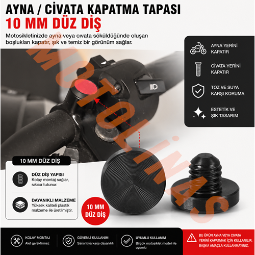 AYNA YERİ KAPATMA APARATI [10mm DÜZ DİŞ] 2 ADET - ÖZEL ÜRETİM