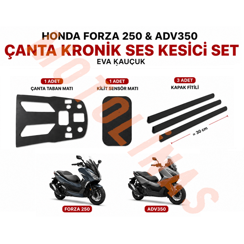 ÇANTA KRONİK SES KESİCİ PED SETİ [KAUÇUK] 3 PARÇA - HONDA FORZA250, ADV350