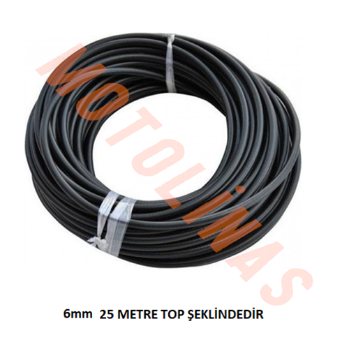 MOTOSİKLET DEBRİYAJ, FREN DIŞ HALAT 6mm [ÖZEL YAPIM] 25 METRE TOP -
