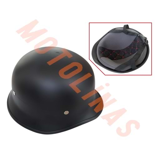 NAZİ MODEL KASK [MAT SİYAH] - BEDENSİZ