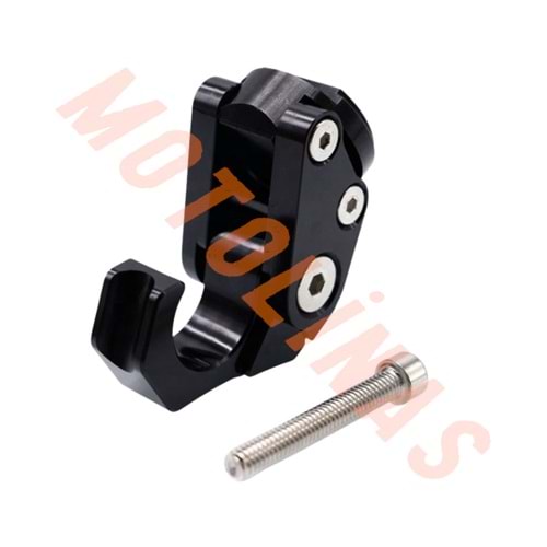 MOTOSİKLET KASK VE POŞET ASKISI CNC SİYAH - UNİVERSAL