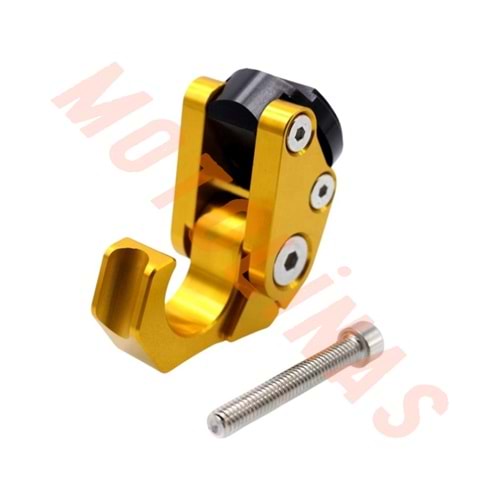 MOTOSİKLET KASK VE POŞET ASKISI CNC GOLD - UNİVERSAL