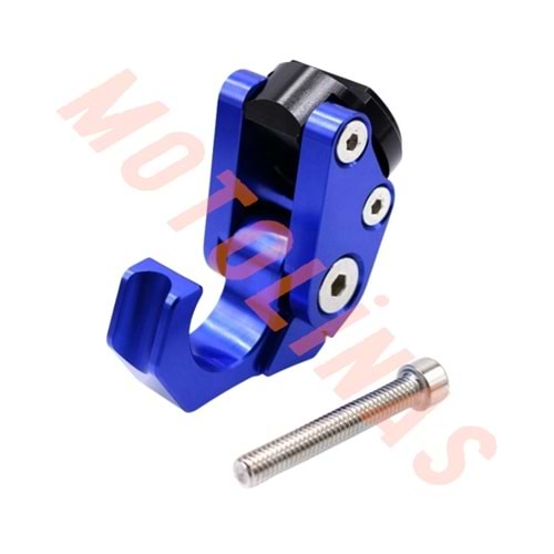 MOTOSİKLET KASK VE POŞET ASKISI CNC MAVİ - UNİVERSAL