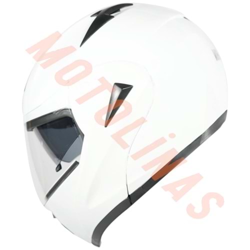 ÇENE AÇILIR VİZÖRLÜ KASK [VRT]] [BEYAZ] [XL] CE BELGELİ- OEM