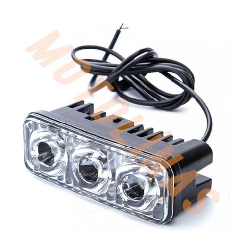 AKSESUAR (3 LEDLİ METAL GÖVDE) SİS FARI ( 10V - 80V ) APARATLI - UNİVARSAL