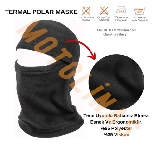 POLAR BALAKLAVA TAM KAPALI MASKE - SİYAH