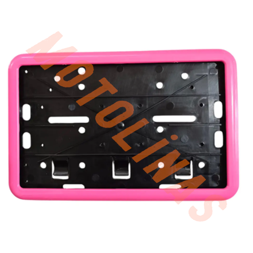 PLAKALIK PLASTİK 26cmX17cm İTHAL MODİFİYE [PEMBE ÇERÇEVE] - MOTOSİKLET,ATV,UNİVERSAL
