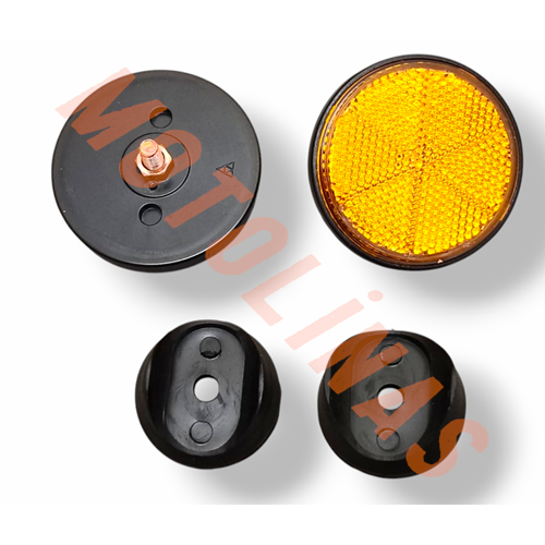 REFLEKTÖR TAKIM ( 2 ADET ) YUVARLAK SİYAH 6 mm - MOTOSİKLET UNİVERSAL
