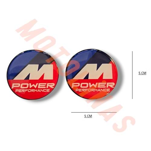 DAMLA STİCKER 2 li [5X5cm] M POWER MAVİ/KIRMIZI DAMLA SİLİKON ETİKET