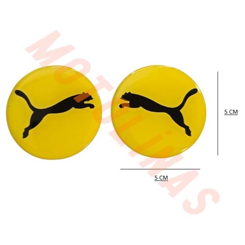 DAMLA STİCKER 2 li [5X5cm] PUMA/SARI DAMLA SİLİKON ETİKET